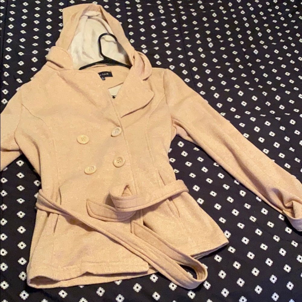 Hooded light weight pea coat